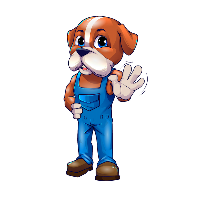 Mr. Roofer mascot standing confidently